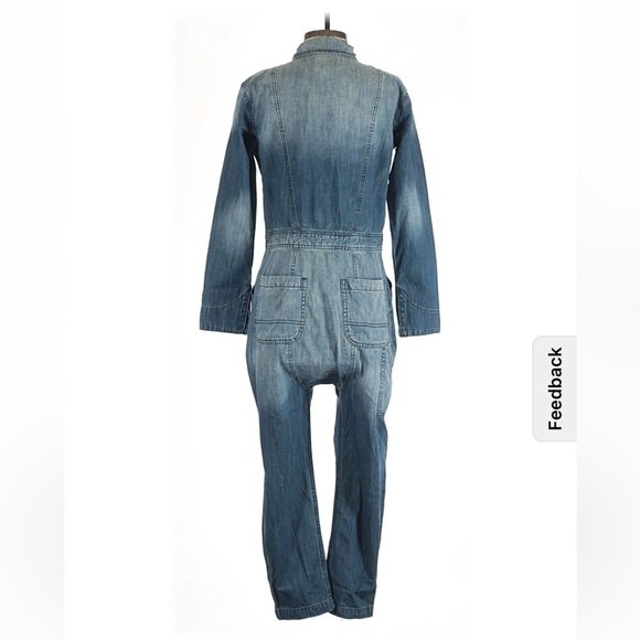 NWT Sandrine Rose x Free People Distressed Denim Boiler Jumpsuit Size: S - Picture 2 of 8